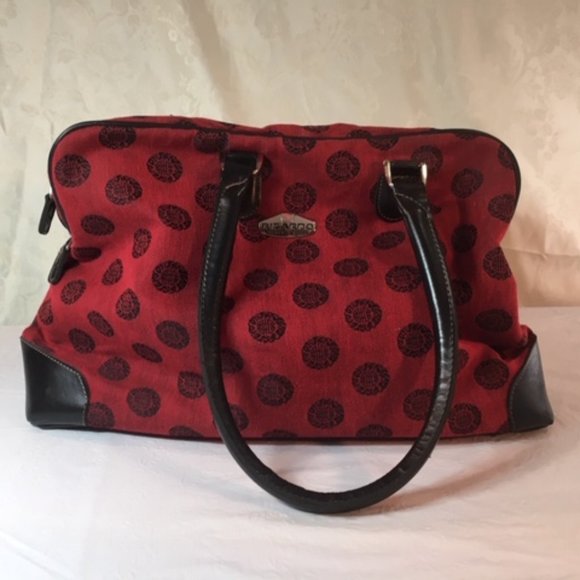 Ricardo Beverly Hills Signature Logo Weekender Luggage Tote Travel Bag Red - Picture 3 of 16